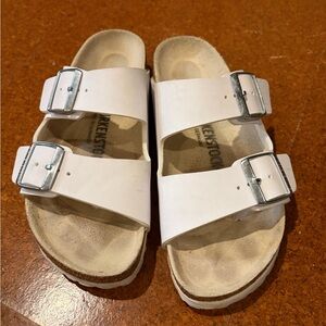 Birkenstock White Two-Buckle Women’s Sandals - Arizona Style